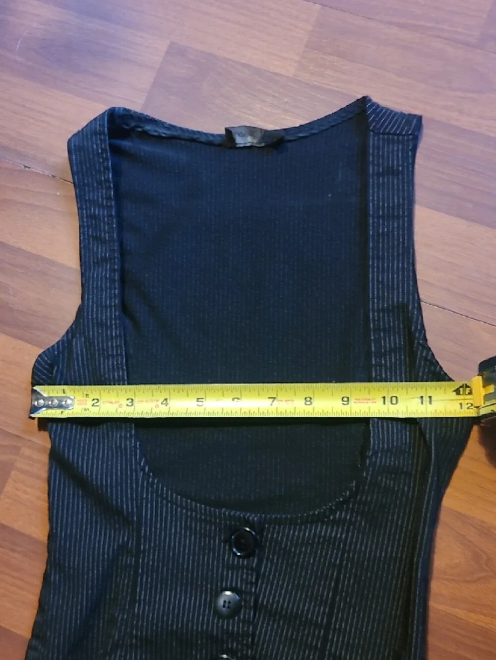 Lovely Day Black Pinstripe Button Front Vest - Picture 5 of 7